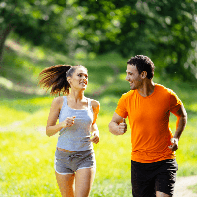 Fit couple running